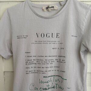 Diane von Furstenberg letter from Vogue Editor Fashion T-shirt Small